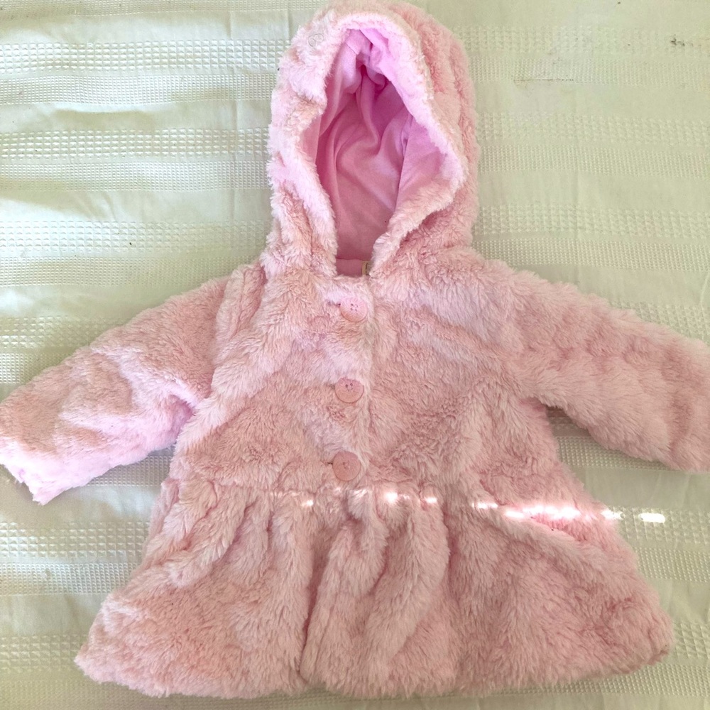 Pink Fuzzy Hooded Jacket